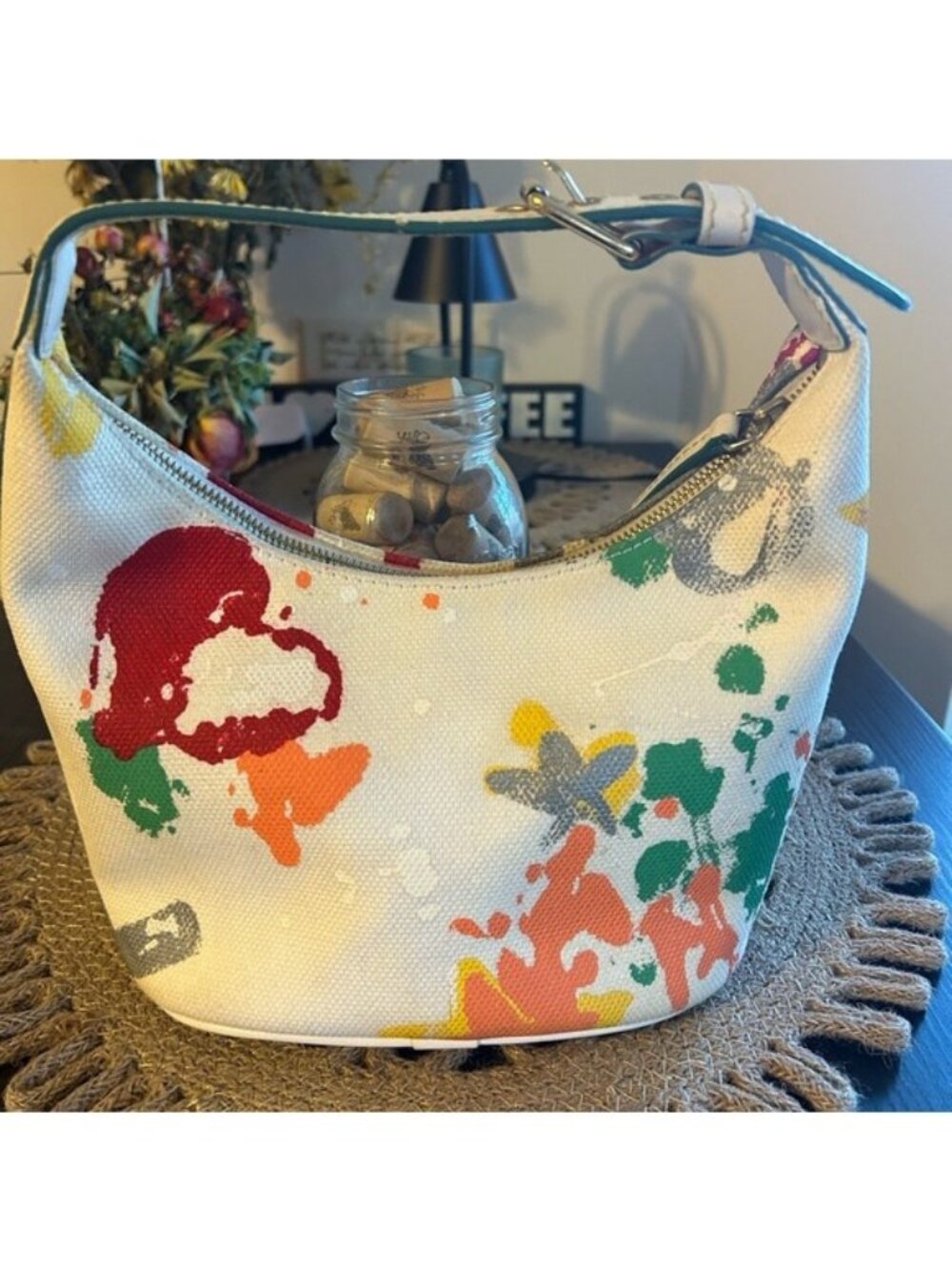 Dooney & Bourke Graffiti Paint  mini hobo, EUC